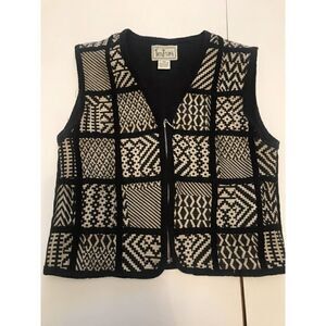 Cottagecore Vintage Southwestern Patchwork Vest Cord Trim PSmall TanTrums.    P